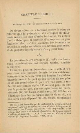 Chapitre Premier Critiques Des Économistes Libéraux