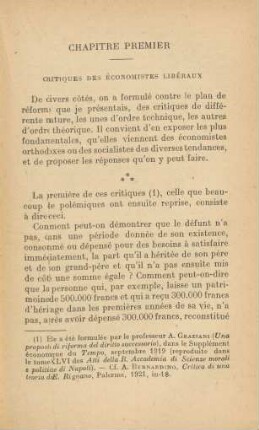 Chapitre Premier Critiques Des Économistes Libéraux