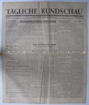Sowjetische Tageszeitung für die deutsche Bevölkerung "Tägliche Rundschau" u.a. über die Rolle Francos im 2. Weltkrieg und zum Nürnberger Prozess
