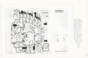 Wohnquartier, Berlin-Charlottenburg (Diplomarbeit bei Willy Kreuer): Grundriss Erdgeschoss 1:200