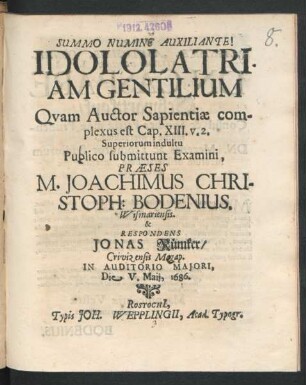 Idololatriam Gentilium