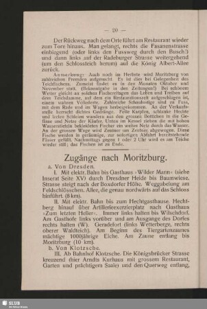 Zugänge nach Moritzburg