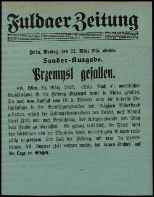 Zweite Ausgabe vom Montag, den 22. März 1915.
