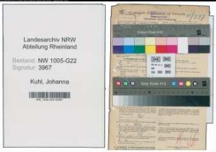 Entnazifizierung Johanna Kuhl , geb. 06.01.1892 (Wirtin)