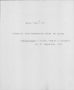 Alter Realkatalog (1501-1952), Teil Bayern, Alling-Alpf. Alling-Alpf - BSB Cbm Cat. 805(1 b Alling-Alpf