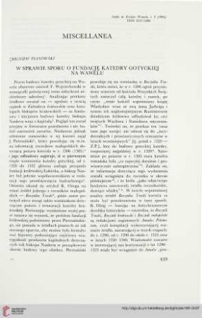 5: W sprawie sporu o fundację katedry gotyckiej na Wawelu