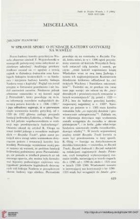 5: W sprawie sporu o fundację katedry gotyckiej na Wawelu