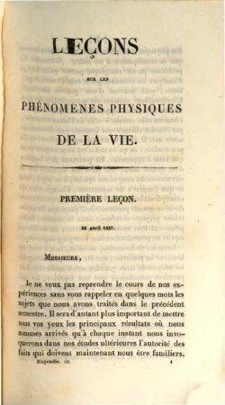 Phénomènes physiques de la vie : leçons professées au Collège de France, 3