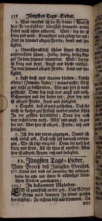 12. Jüngsten Tags-Lieder.