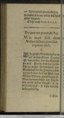 Der zwey und zwantzigste Tag. Wie man sich dem Willen Gottes gäntzlich ergeben musz