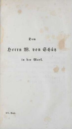 Dem Herrn W. von Schütz in der Mark