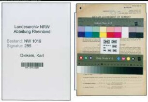 Entnazifizierung Karl Diekers , geb. 20.02.1900 (Verwaltungsangestellter)