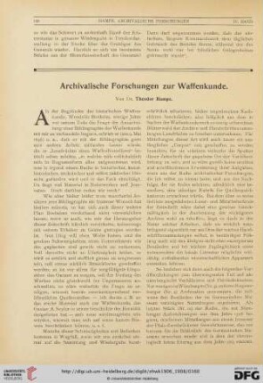 4: Archivalische Forschungen zur Waffenkunde, [1]