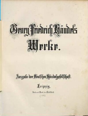 Georg Friedrich Händel's Werke, 44. Jephtha : Oratorium