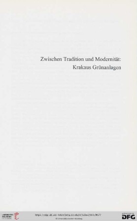 Zwischen Tradition und Modernität: Krakaus Grünanlagen