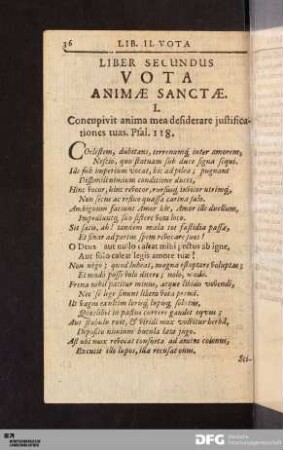 Liber Secundus Vota Animæ Sanctæ.