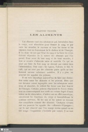 Chapitre premier. Les aliments