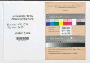 Entnazifizierung Franz Mueller , geb. 23.01.1874 (Betriebsmeister)