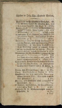 Bücher in Joh. Chr. Hendels Verlage.