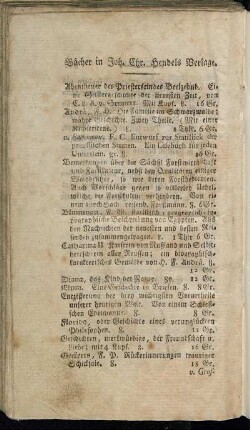 Bücher in Joh. Chr. Hendels Verlage.