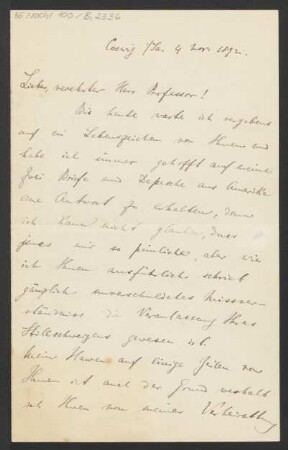 Brief an Karl Klindworth : 04.11.1892