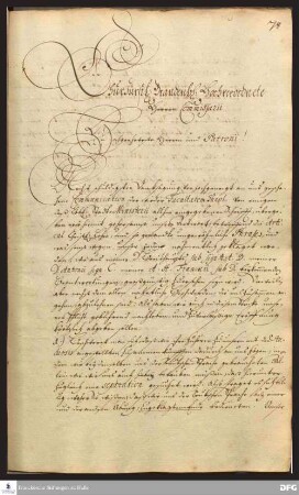 Brief von August Hermann Francke, Joachim Justus Breithaupt und Paul Anton an die Kurfürstlich-Brandenburgische Kommission.