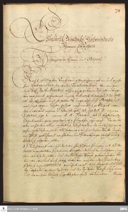 Brief von August Hermann Francke, Joachim Justus Breithaupt und Paul Anton an die Kurfürstlich-Brandenburgische Kommission.