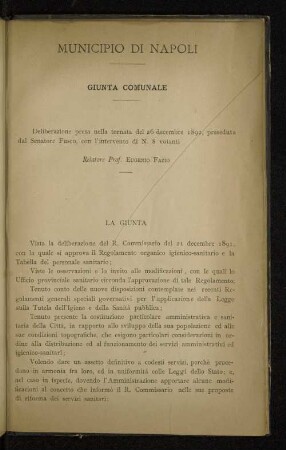 Municipio di Napoli Giunta Comunale