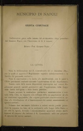 Municipio di Napoli Giunta Comunale