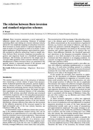 The relation between Born inversion and standard migration schemes