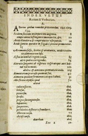 Index Vetus Rerum & Verborum.