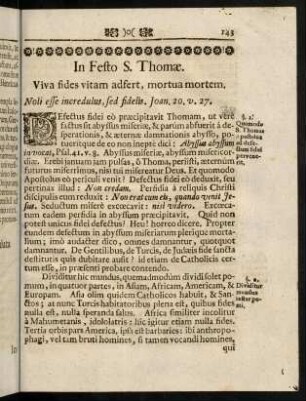 143-160, In Festo S. Thomae Apostoli. - In eodem Festo.