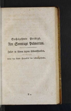 [Sechszehnte Predigt. - Zwanzigste Predigt.]
