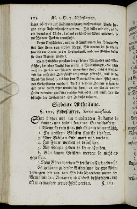 Siebente Abtheilung.