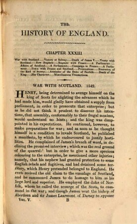 The History of England, from the Invasion of Julius Caesar to the Death o f George the second : In sixteen Volumes, with the Last Corrections and Improvements. Vol. 5 (1824). - VI, 351 S.