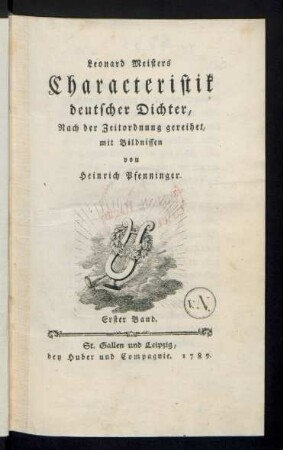 Bd. 1: Leonard Meisters Characteristik deutscher Dichter