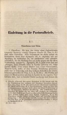 Kritisch exegetisches Handbuch über die Briefe an Timotheus und Titus