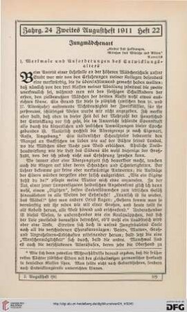 Heft 22 (2. Augustheft 1911)