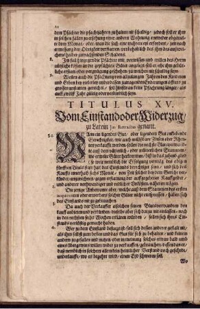 Titulus XV. Vom Einstand oder Widerzug/ zu Latein Ius Retractus genant