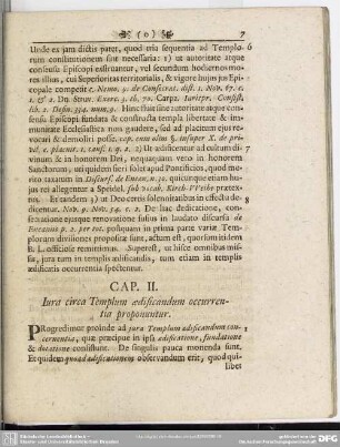 Cap. II. Iura Circa Templum aedificandum occurrentia proponuntur
