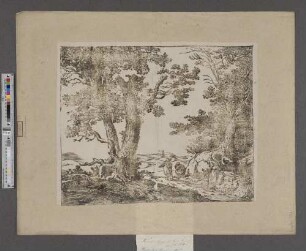 [Landschaft mit rastender Familie]