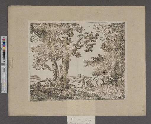 [Landschaft mit rastender Familie]