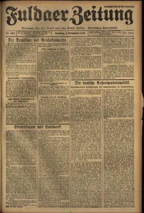 Erste Ausgabe vom Sonntag, den 06. Dezember 1925.