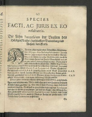 Species Facti, Ac Juris Ex Eo resultantis