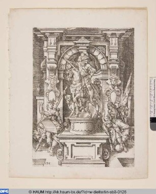 Epitaph mit Reiterstatue
