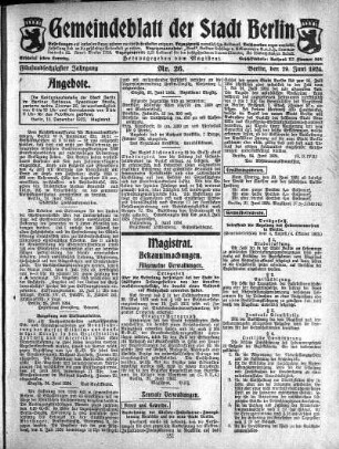 1924,26: Nr. 26, 29. Juni 1924