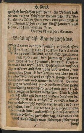 Beschluß diß Wandelbüchleins.