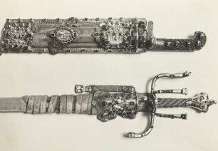 Jagdgarnitur (Waidbesteck und Hirschfänger) Christians II.