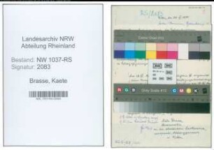 Entnazifizierung Kaete Brasse , geb. 22.06.1892 (Studienraetin)