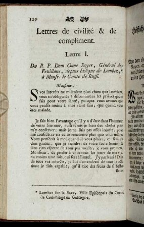 Lettres de civilité & de compliment. = Höfliche und Empfehlungs-Briefe.